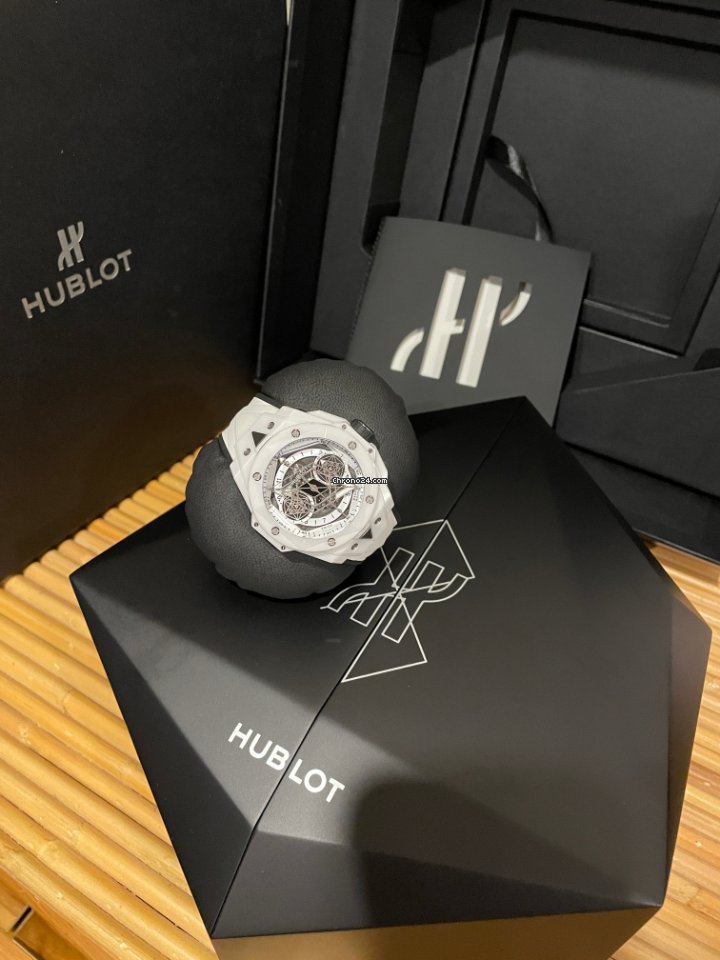 IMG_9081 Hublot Big Bang Sang Bleu Mens watch Unisex Automatic Ceramic 418.HX.2001.RX.MXM21 Replica 5