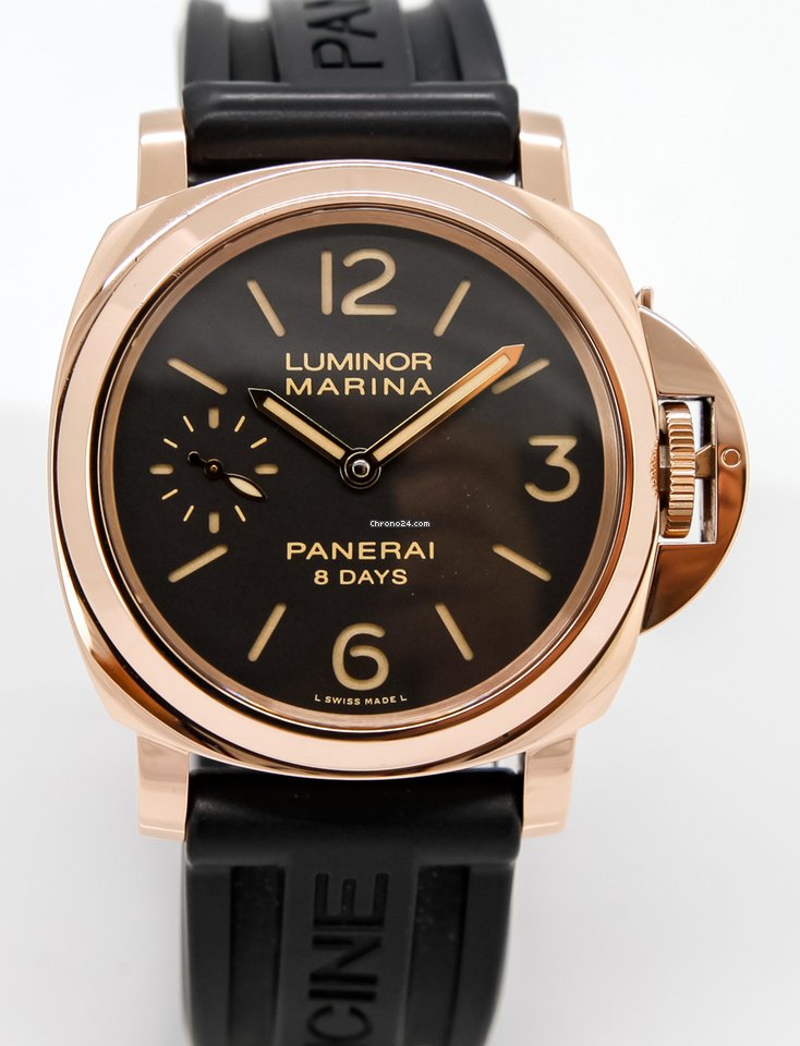 IMG_9081 Panerai Luminor Marina 8 Days Mens watch Unisex Manual winding Red gold PAM 00511 Replica 5