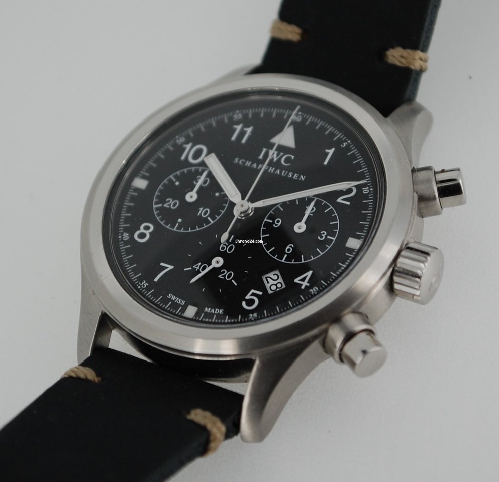 IWC Pilot Chronograph Mens watch Unisex Quartz Steel IW3740 Replica 5