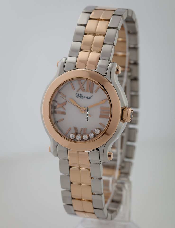 IMG_9081 Chopard Happy Sport Womens watch Quartz Gold Steel 278509-6003 Replica 5