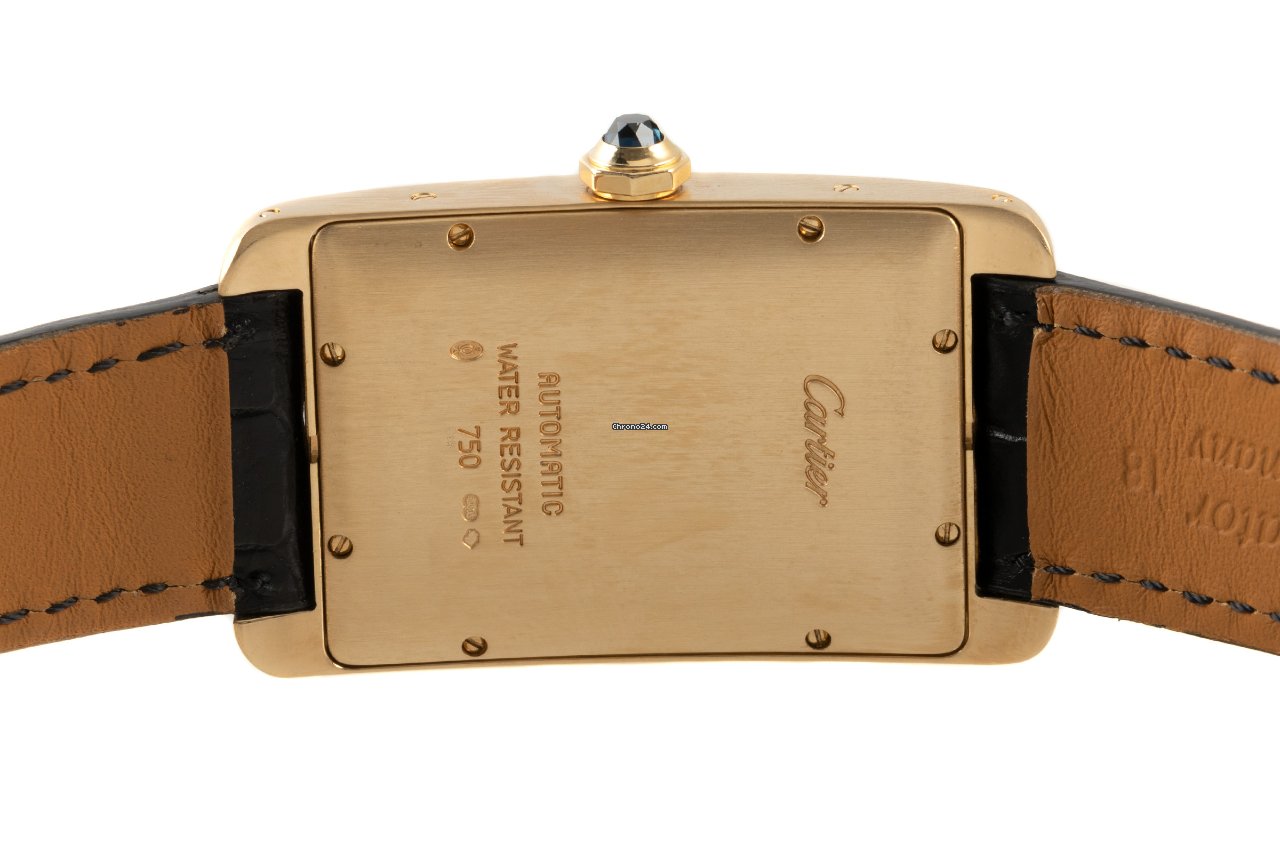 IMG_9081 Cartier Tank Americaine Mens watch Unisex Automatic Yellow gold 2329 Replica 5
