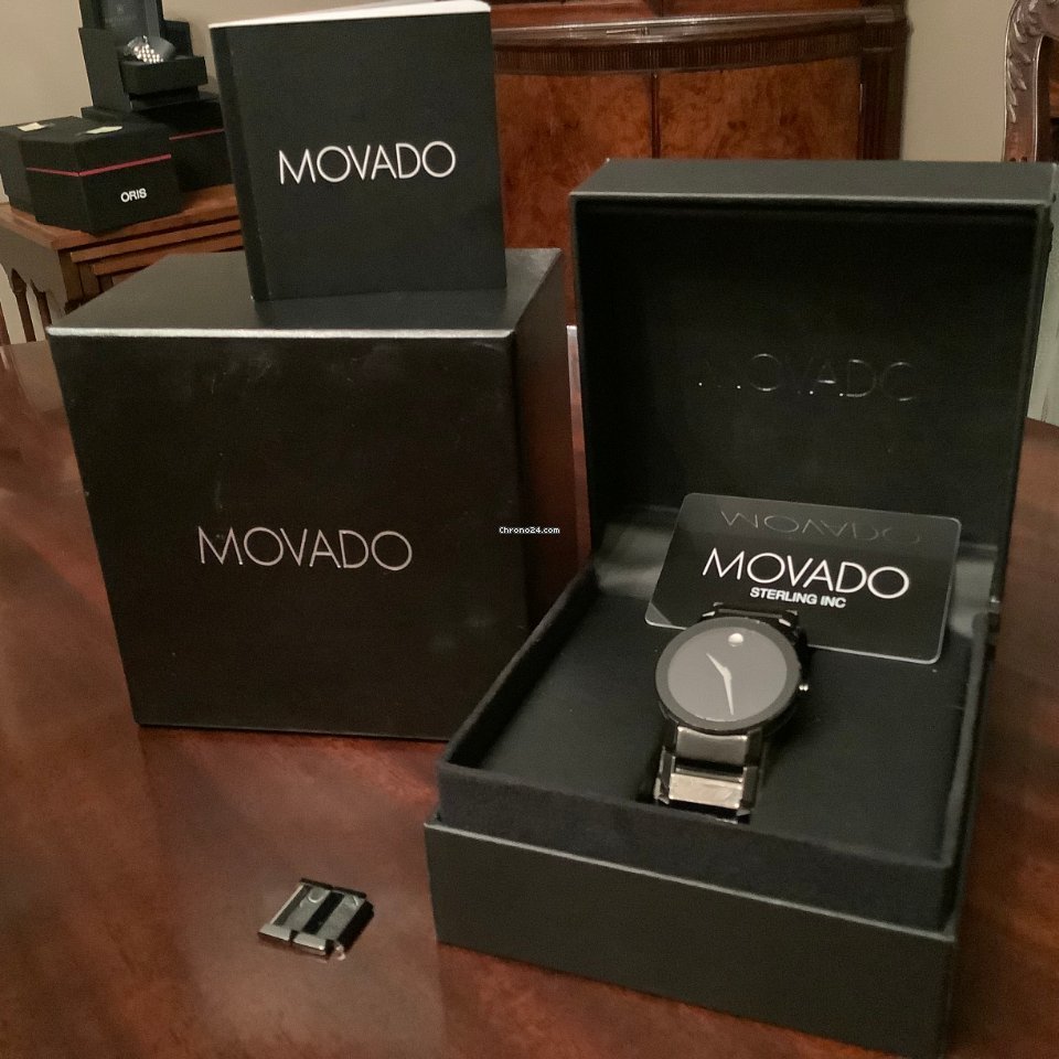 IMG_9081 Movado Sapphire Mens watch Unisex Quartz Steel 0606882 Replica 5