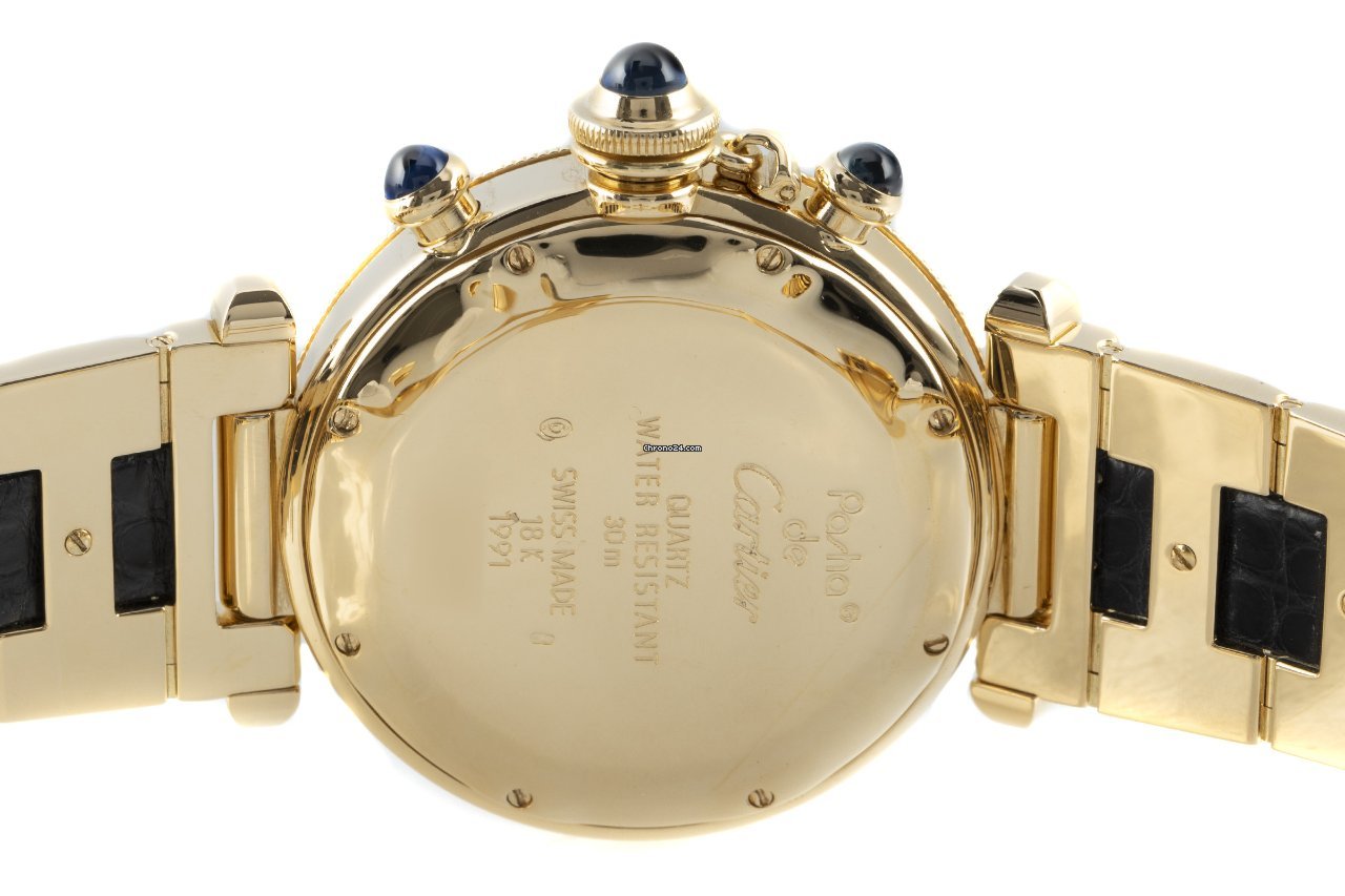 IMG_9081 Cartier Pasha Mens watch Unisex Quartz Yellow gold 30009 Replica 5