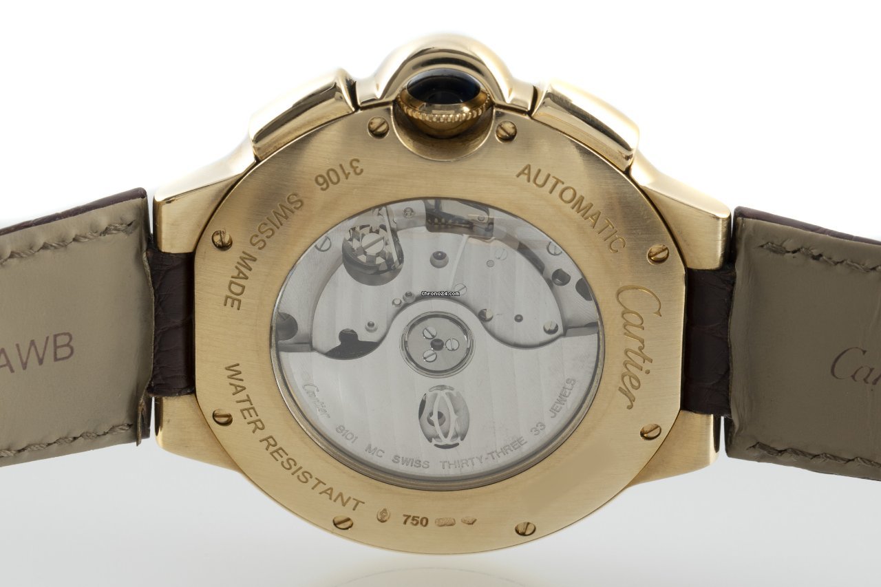 IMG_9081 Cartier Ballon Bleu 44mm Mens watch Unisex Automatic Yellow gold W6920009 Replica 5