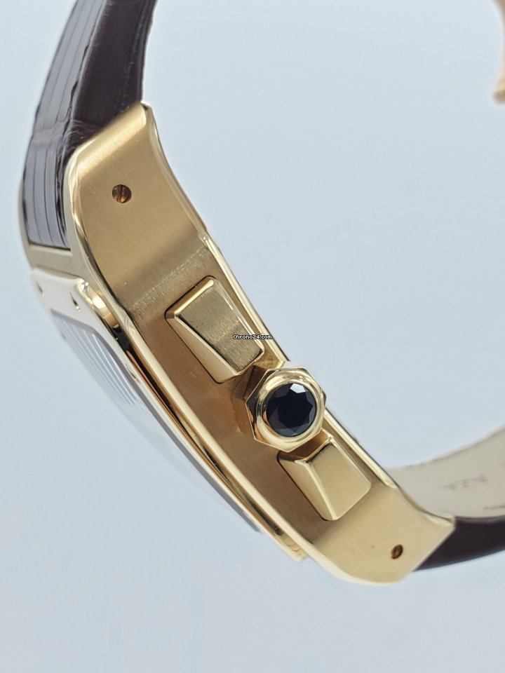 IMG_9081 Cartier Santos 100 Mens watch Unisex Automatic Rose gold W20131Y1 Replica 5
