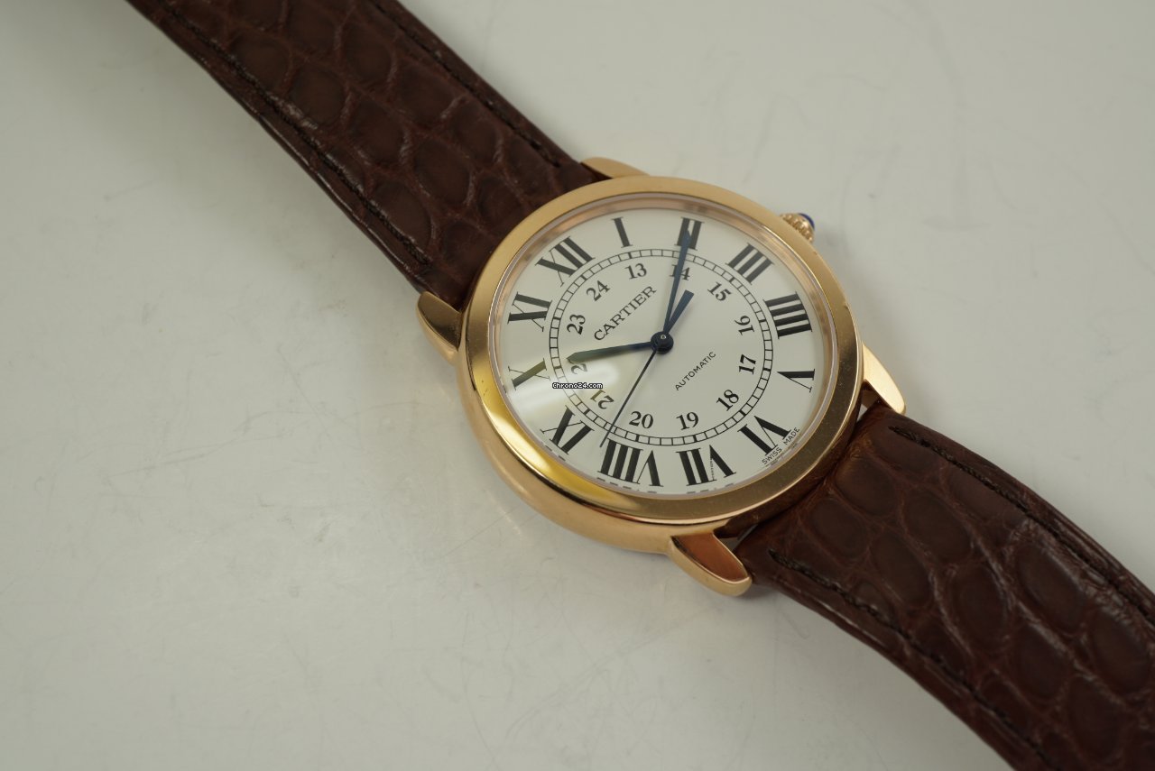 IMG_9081 Cartier Ronde Solo de Cartier Mens watch Unisex Automatic Rose gold W2RN0008 Replica 5