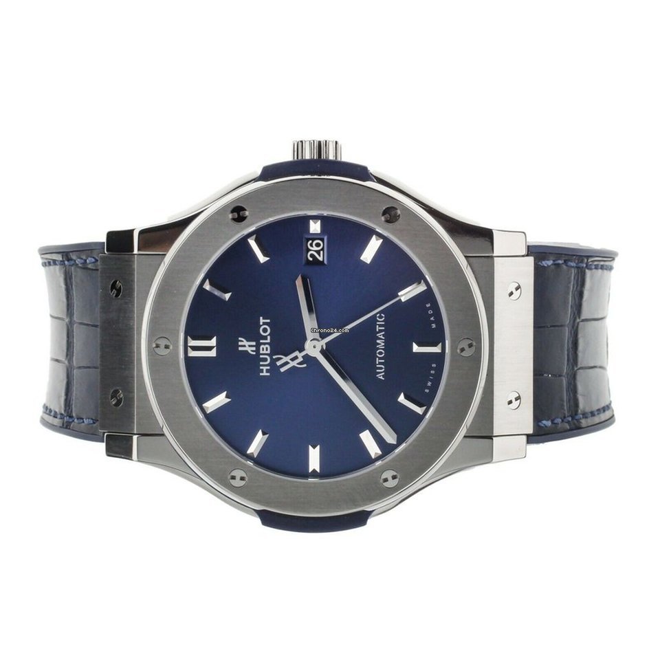 IMG_9081 Hublot Classic Fusion Blue Mens watch Unisex Automatic Titanium 511.NX.7170.LR Replica 5