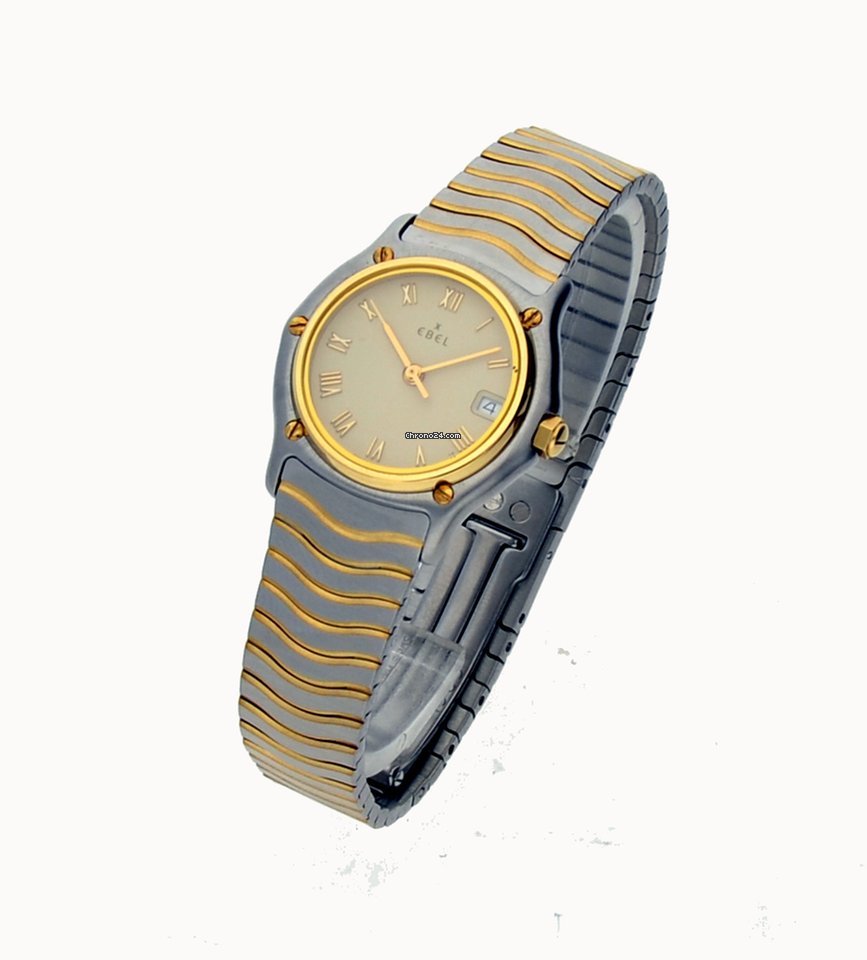 IMG_9081 Ebel Sportwave Womens watch Quartz Gold Steel 1087121 Replica 5