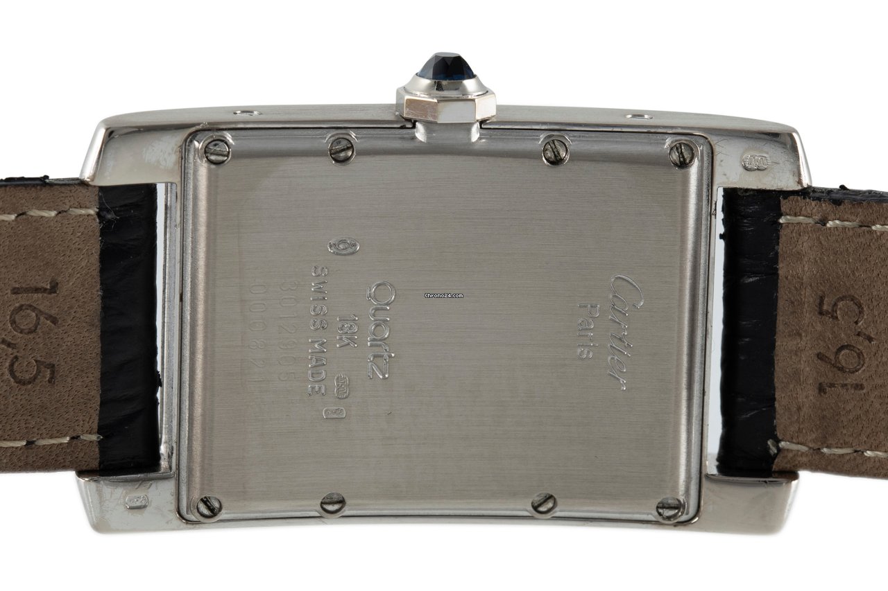 Cartier Tank Americaine Mens watch Unisex Quartz White gold 3012905 Replica 5