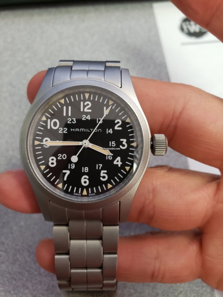 IMG_9081 Hamilton Khaki Field Mens watch Unisex Manual winding Steel H69439131 Replica 5