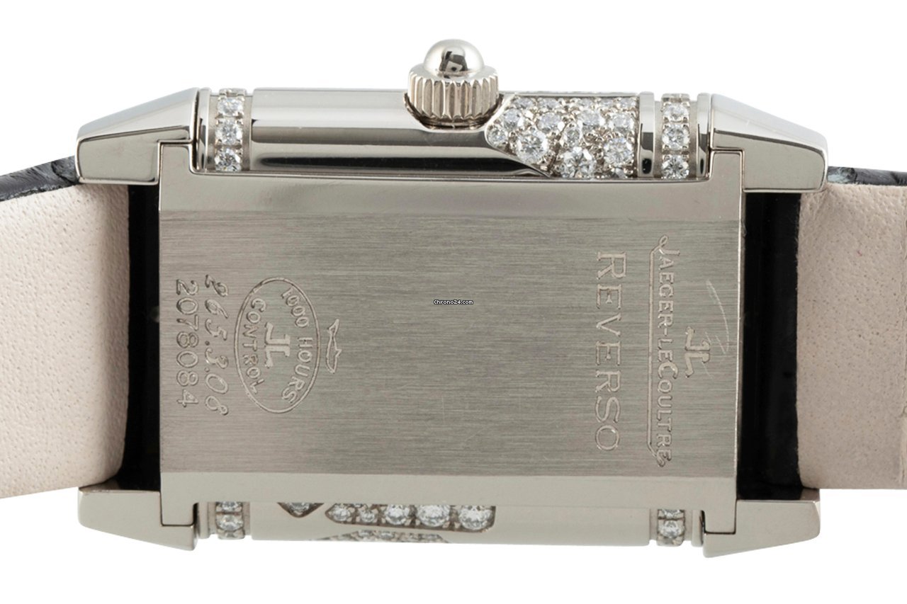 IMG_9081 Jaeger-LeCoultre Reverso Lady Womens watch Quartz White gold 265.3.08 Replica 5