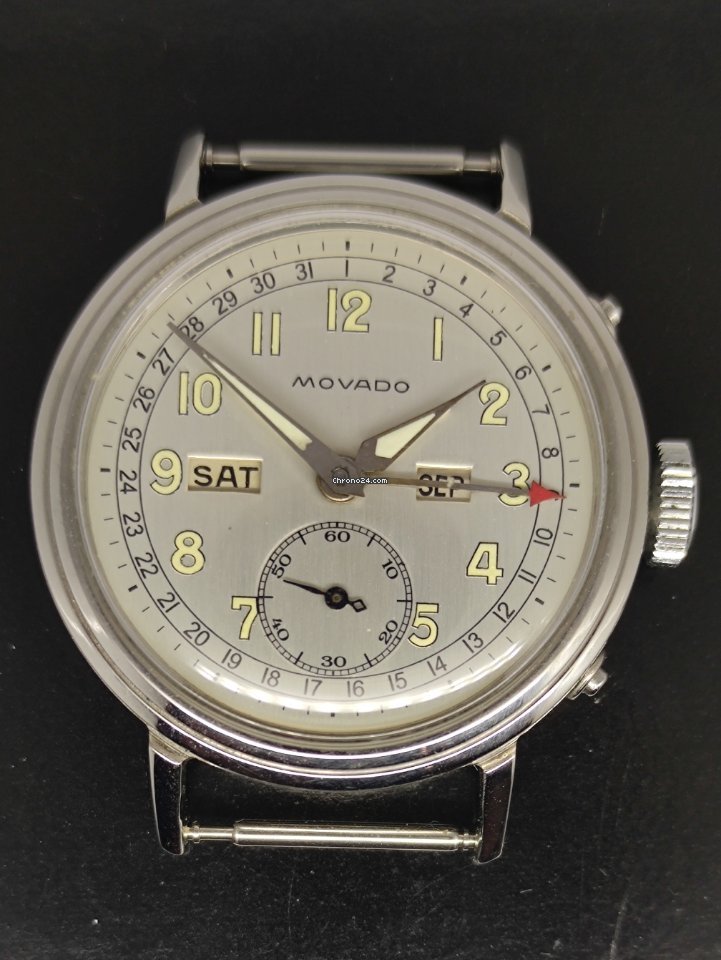 IMG_9081 Movado Mens watch Unisex Manual winding Steel Triple date cal.472 Replica 5