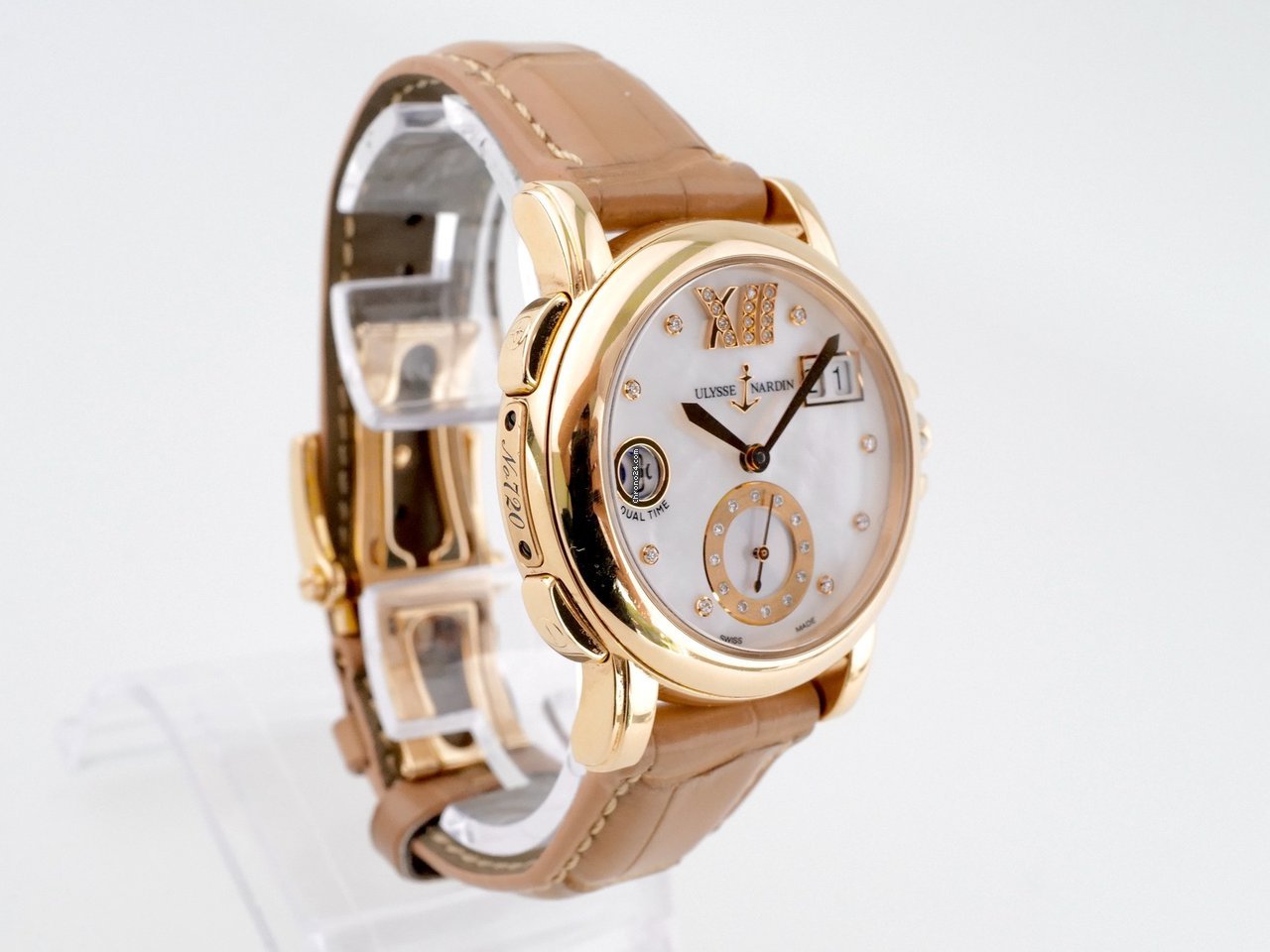 IMG_9081 Ulysse Nardin Dual Time Womens watch Automatic Rose gold 246-22 391 Replica 5