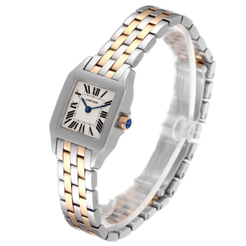 Cartier Santos Demoiselle Womens watch Quartz Gold Steel W25066Z6 Replica 5
