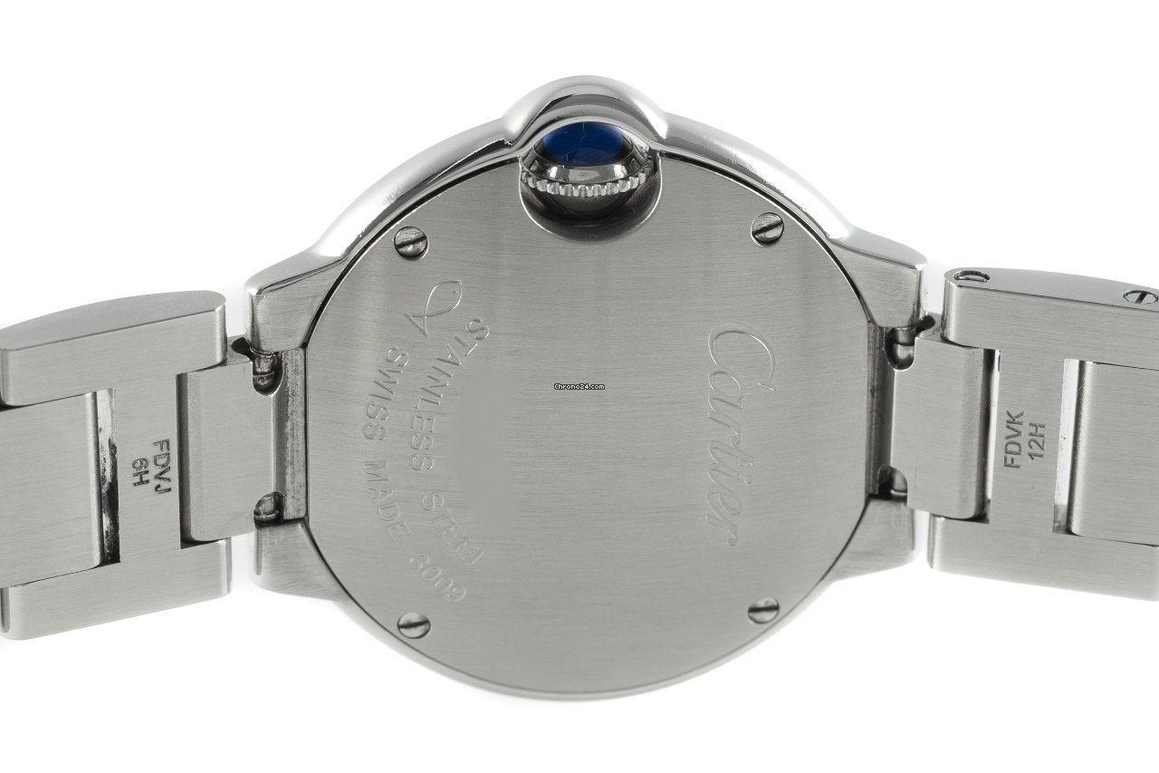 IMG_9081 Cartier Ballon Bleu 28mm Womens watch Quartz Steel 3009 Replica 5