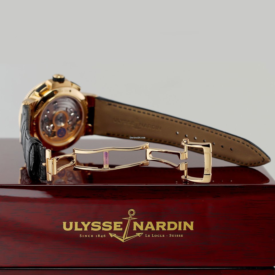 Ulysse Nardin Marine Chronograph Mens watch Unisex Automatic Rose gold 1506-150 LE Replica 5