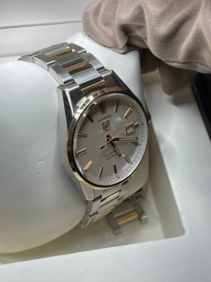 IMG_9081 TAG Heuer Carrera Calibre 5 Mens watch Unisex Automatic Gold Steel WAR215B.BD0783 Replica 5