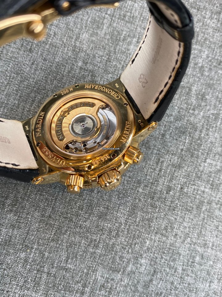 IMG_9081 Ulysse Nardin Marine Chronograph Mens watch Unisex Automatic Rose gold 356-66 319 Replica 5