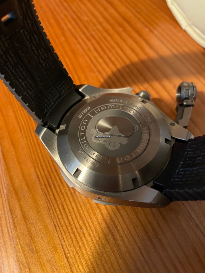 Hamilton Khaki Navy Frogman Mens watch Unisex Automatic Titanium H77805335 Replica 5