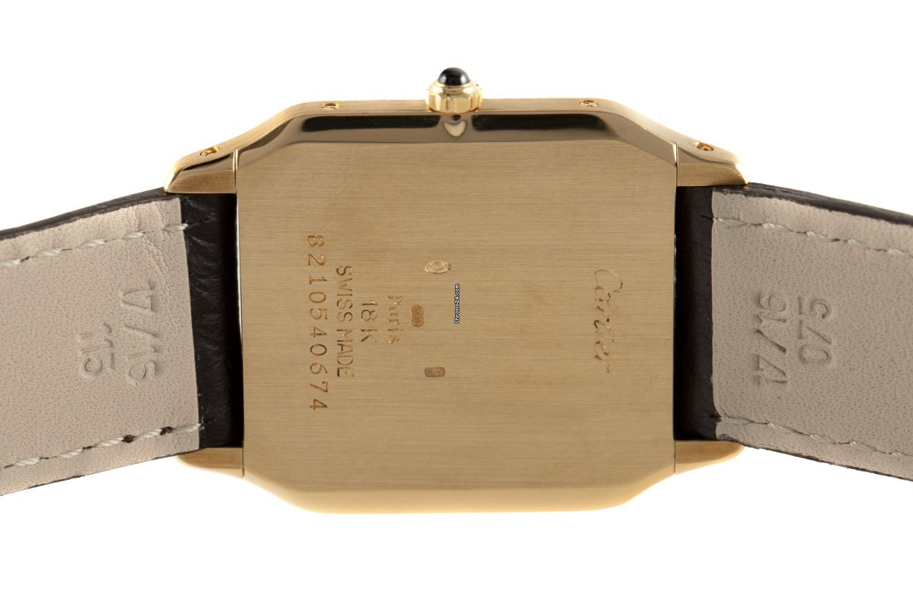 IMG_9081 Cartier Santos Dumont Mens watch Unisex Manual winding Yellow gold 1575 Replica 5