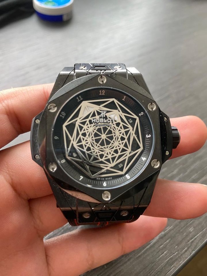 IMG_9081 Hublot Big Bang Sang Bleu Mens watch Unisex Automatic Ceramic 415.CX.1112.VR.MXM18 Replica 5