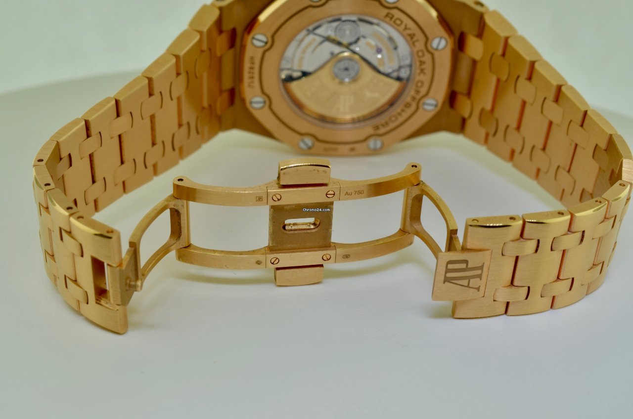 IMG_9081 Audemars Piguet Royal Oak Offshore Chronograph Mens watch Unisex Automatic Rose gold 26470OR.OO.1000OR.03 Replica 5