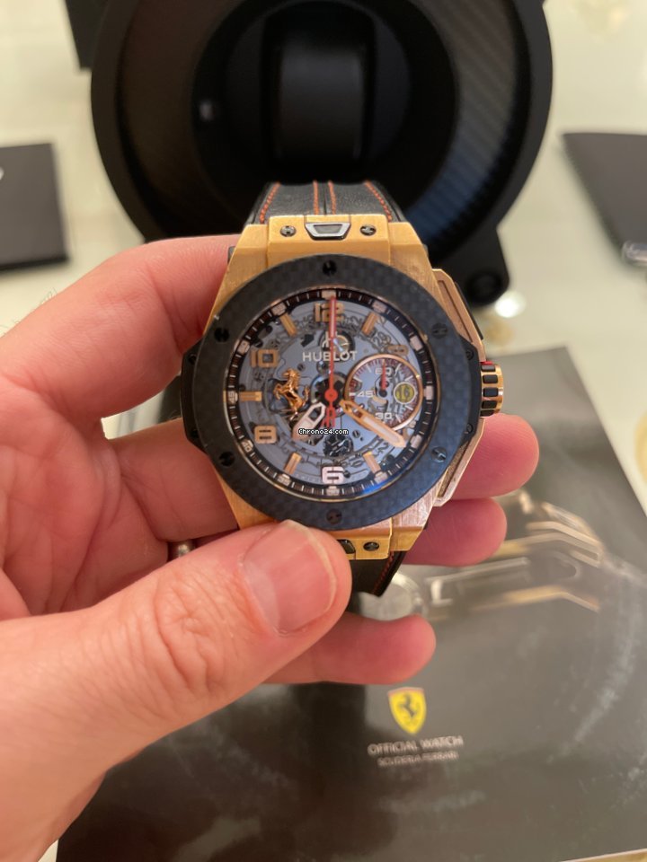 Hublot Big Bang Ferrari Mens watch Unisex Automatic Rose gold 401.OJ.0123.VR Replica 5