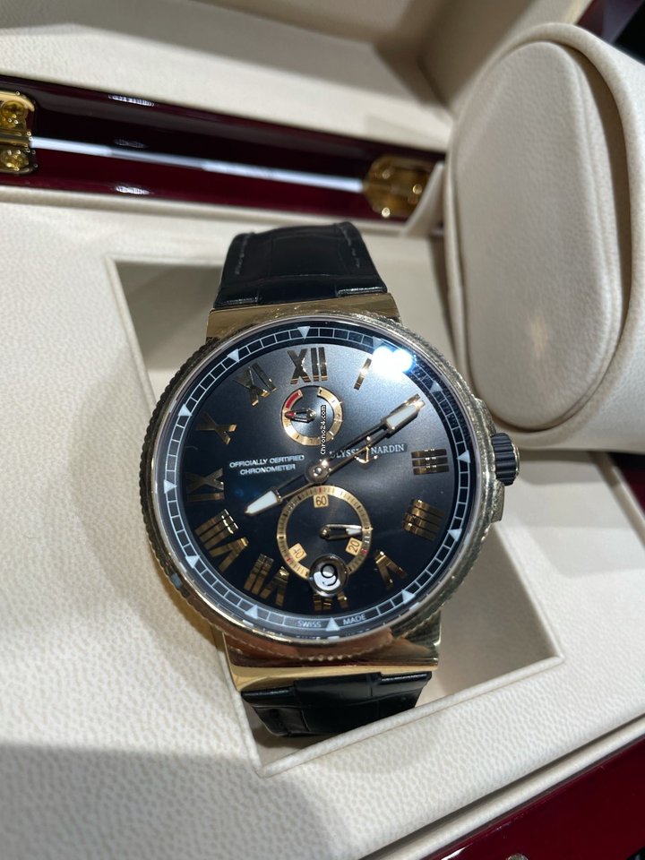 IMG_9081 Ulysse Nardin Marine Chronometer Manufacture Mens watch Unisex Automatic Rose gold 1186-122 Replica 5