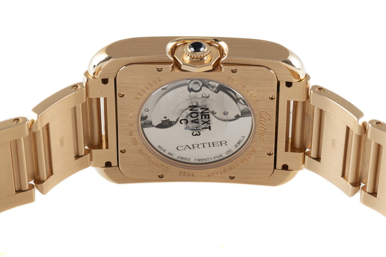 IMG_9081 Cartier Tank Anglaise Mens watch Unisex Automatic Red gold 3504 Replica 5