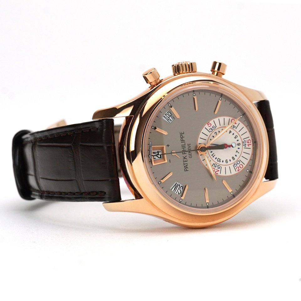 IMG_9081 Patek Philippe Annual Calendar Chronograph Mens watch Unisex Automatic Rose gold 5960R-001 Replica 5
