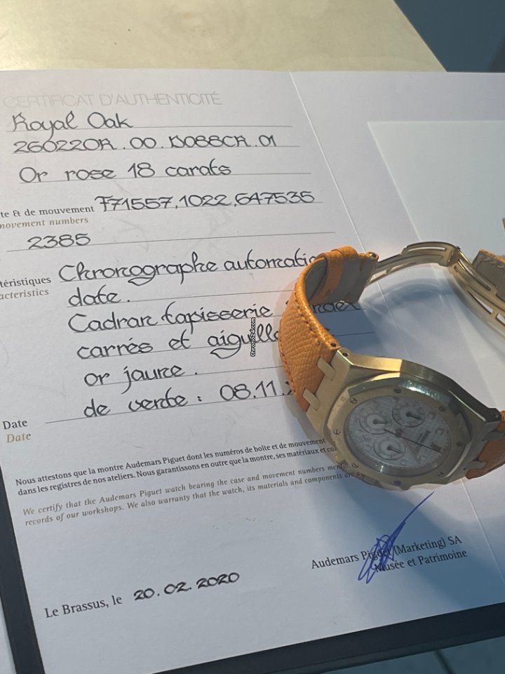IMG_9081 Audemars Piguet Royal Oak Chronograph Mens watch Unisex Automatic Rose gold F 71557 Replica 5