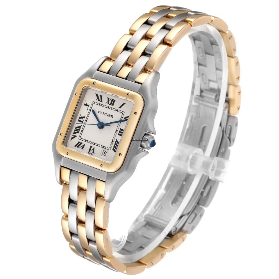 IMG_9081 Cartier Panthere Mens watch Unisex Quartz Gold Steel W25028B8 Replica 5