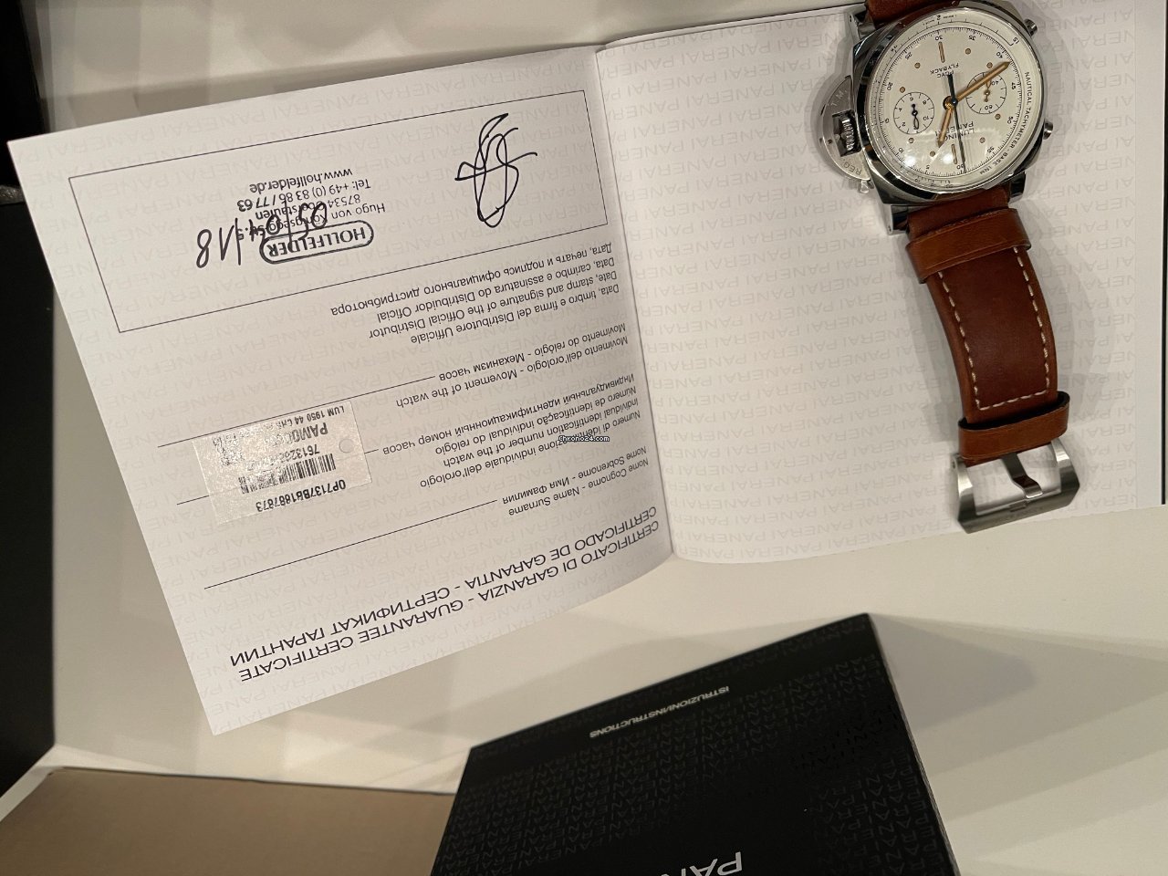 IMG_9081 Panerai Luminor 1950 3 Days Chrono Flyback Mens watch Unisex Automatic Steel PAM 00654 Replica 5