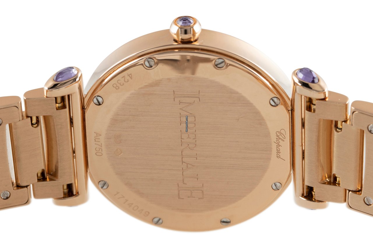 IMG_9081 Chopard Imperiale Womens watch Quartz Red gold 4238 Replica 5