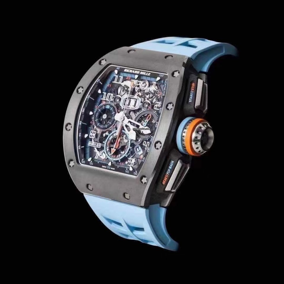 Richard Mille RM 011 Mens watch Unisex Automatic Carbon RM11-05 Automatic Winding Flyback Chronograph Gmt Replica 5