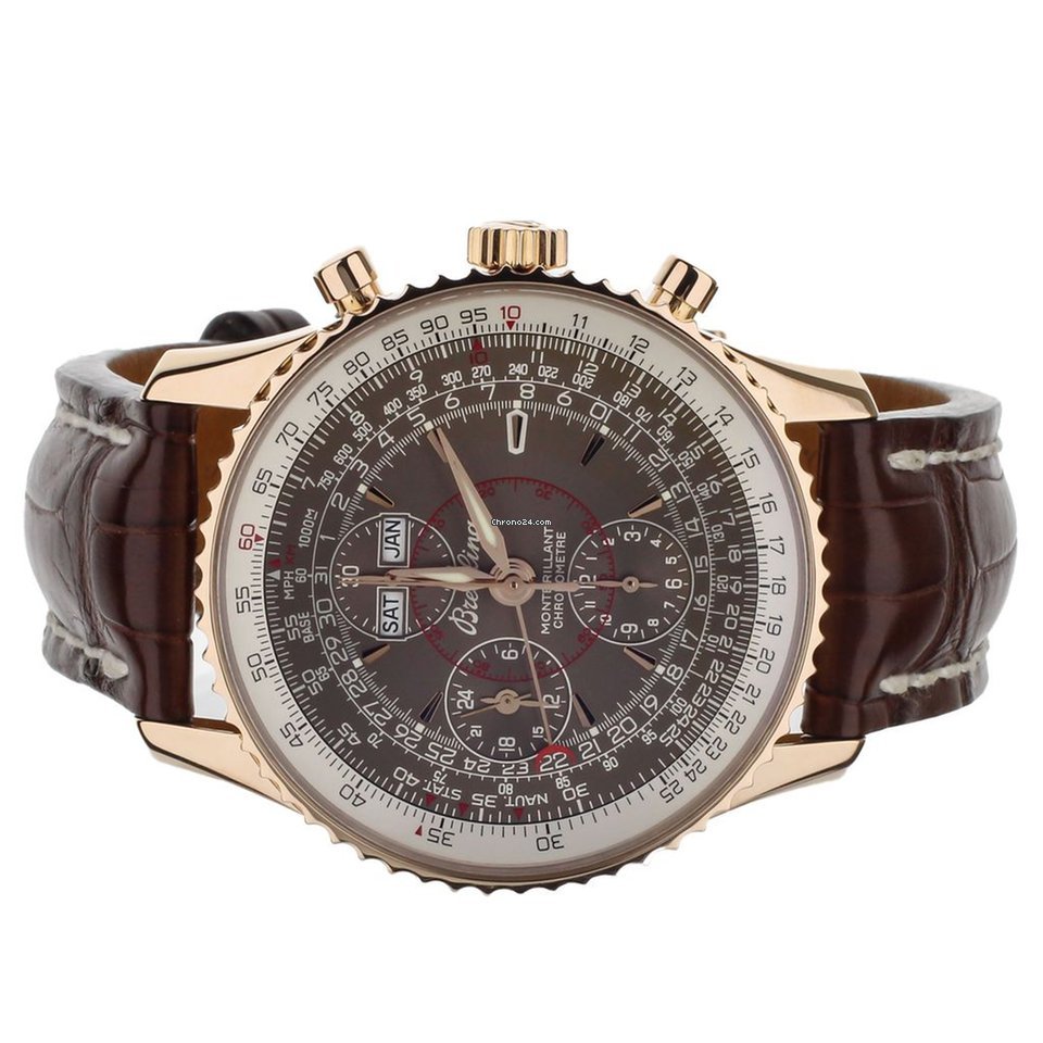 IMG_9081 Breitling Montbrillant Datora Mens watch Unisex Automatic Rose gold R21330 Replica 5
