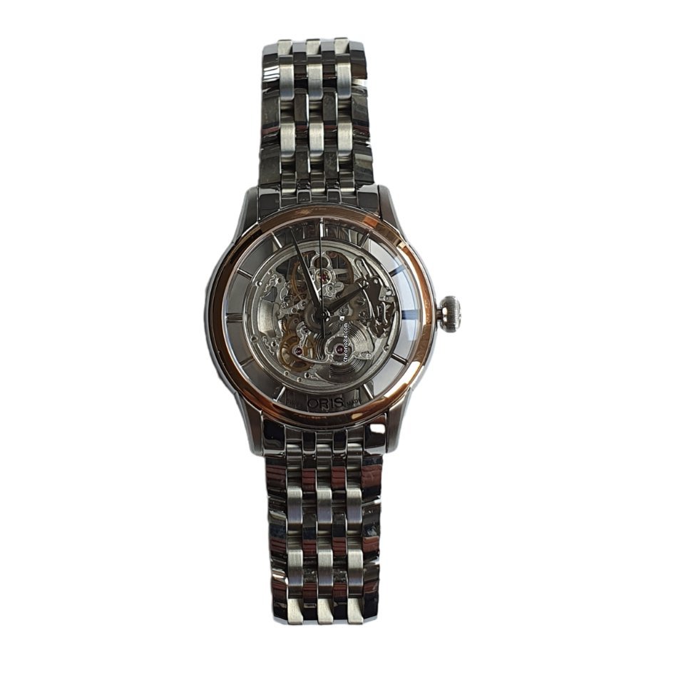IMG_9081 Oris Artelier Translucent Skeleton Mens watch Unisex Automatic Steel 01 734 7684 6351-07 8 21 77 Replica 5