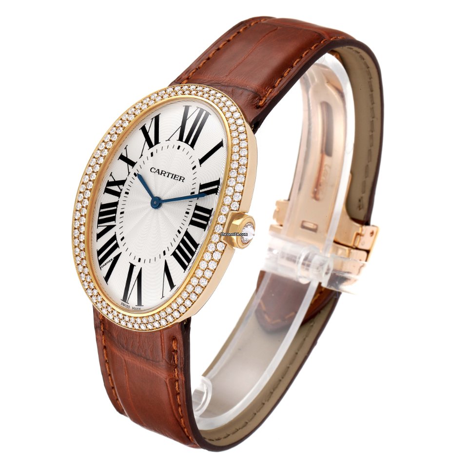IMG_9081 Cartier Baignoire Womens watch Manual winding Rose gold WB520005 Replica 5