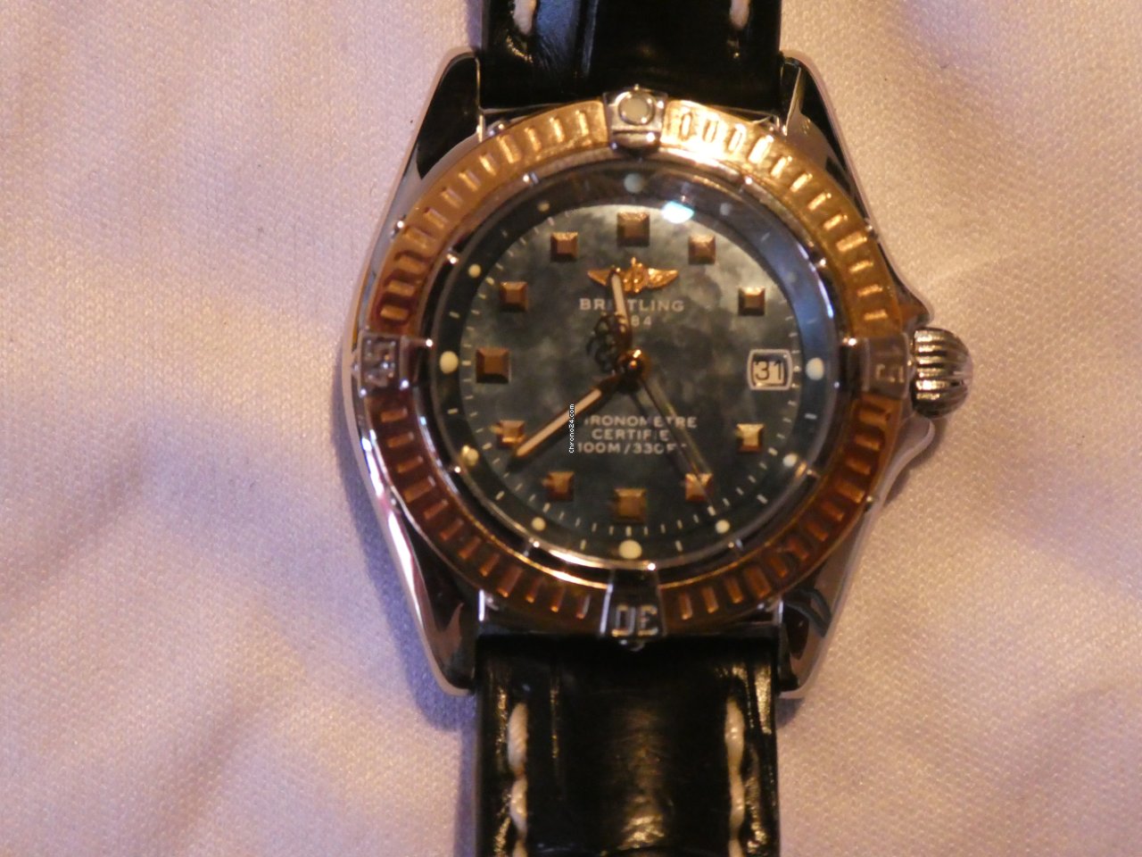 IMG_9081 Breitling Callistino Womens watch Quartz Gold Steel D72345 Replica 5