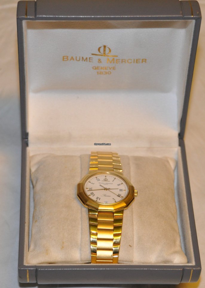 IMG_9081 Baume & Mercier Riviera Mens watch Unisex Quartz Yellow gold M0A03182 Replica 5