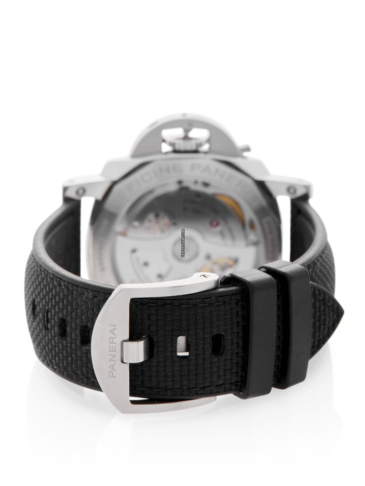 IMG_9081 Panerai Luminor 1950 3 Days GMT Automatic Mens watch Unisex Automatic Steel PAM 01535 Replica 5