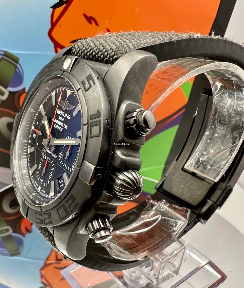 IMG_9081 Breitling Chronomat 44 Blacksteel Mens watch Unisex Automatic Steel MB0111C3 BE35 Replica 5