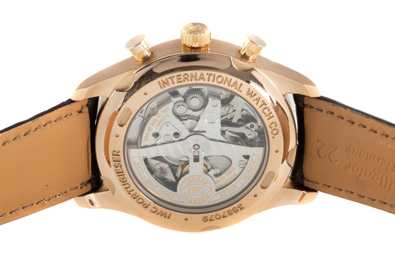IMG_9081 IWC Portuguese Chronograph Mens watch Unisex Automatic Red gold IW390402 Replica 5