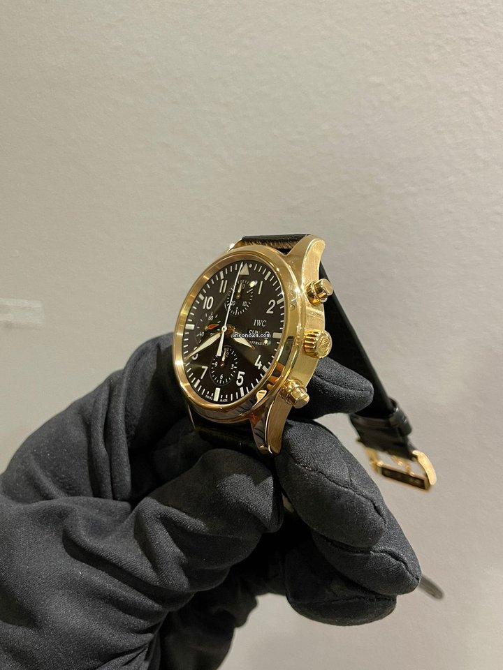 IMG_9081 IWC Pilot Chronograph Mens watch Unisex Automatic Rose gold IW371713 Replica 5
