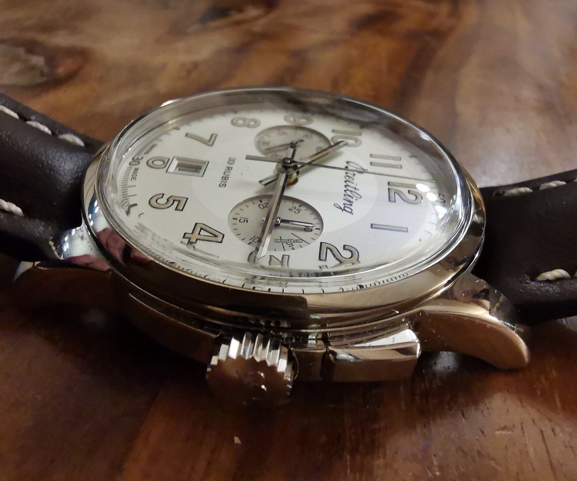 IMG_9081 Breitling Transocean Chronograph 1915 Mens watch Unisex Manual winding Steel AB141112 G799 743P Replica 5