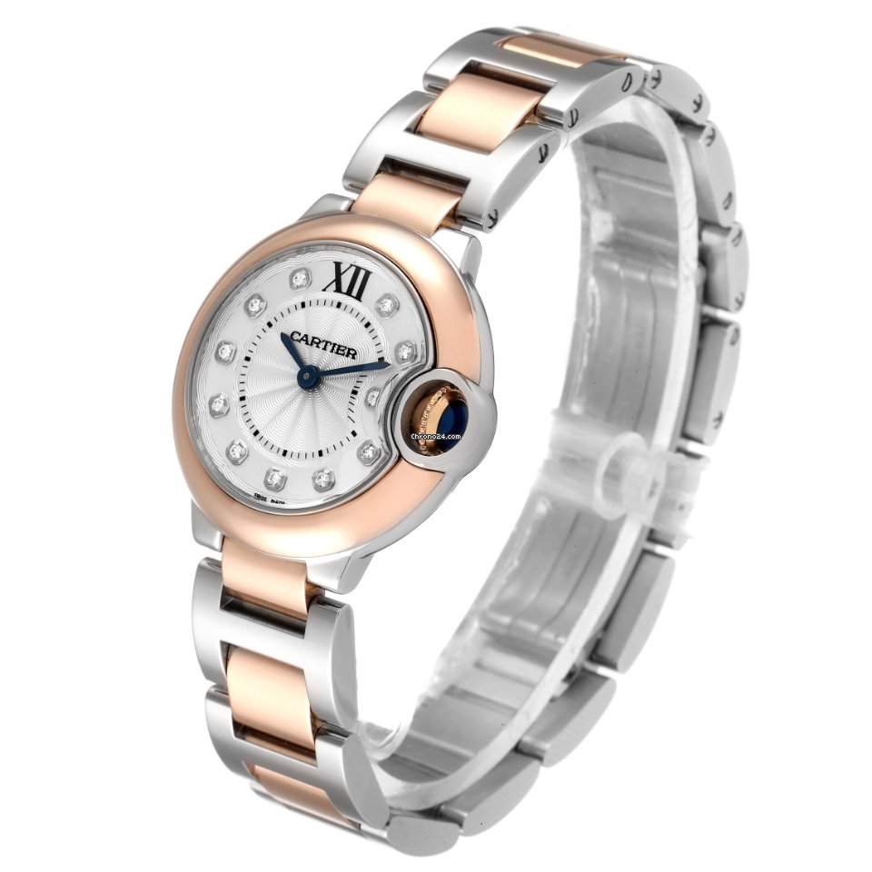 Cartier Ballon Bleu 28mm Womens watch Quartz Gold Steel W3BB0005 Replica 5