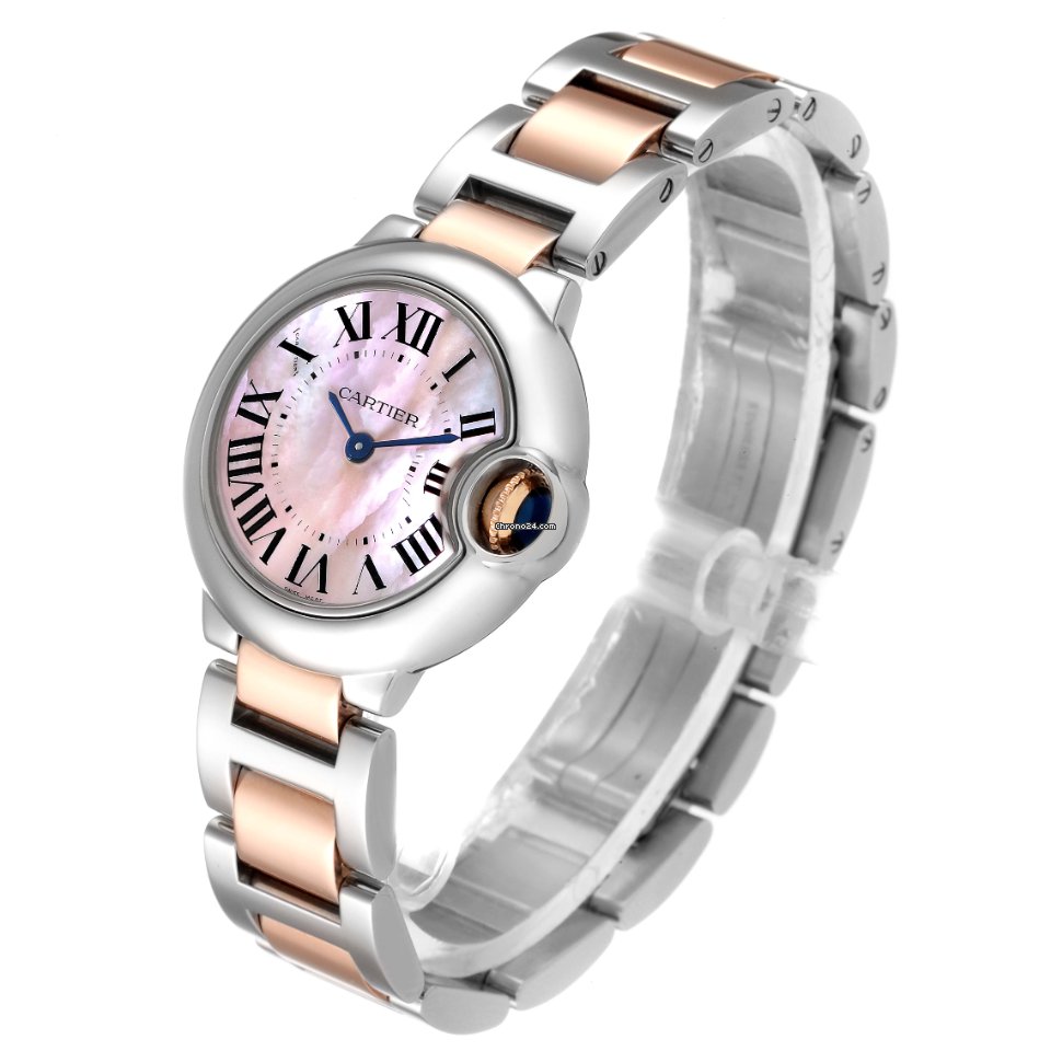 IMG_9081 Cartier Ballon Bleu 28mm Womens watch Quartz Steel W6920034 Replica 5