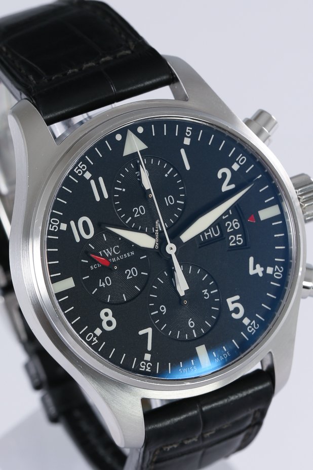 IMG_9081 IWC Pilot Chronograph Mens watch Unisex Automatic Steel IW3777-01 Replica 5