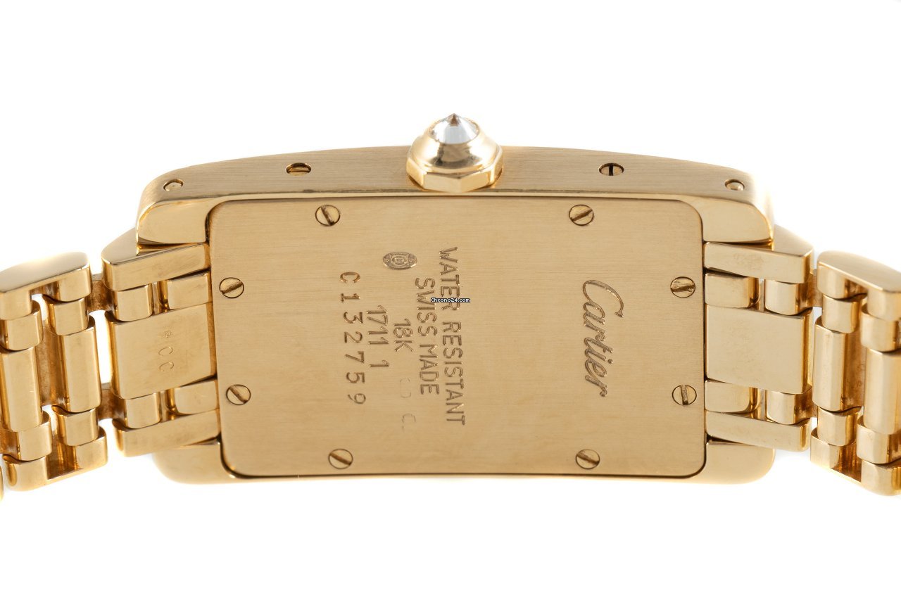 IMG_9081 Cartier Tank Americaine Womens watch Quartz Yellow gold 1711 1 Replica 5