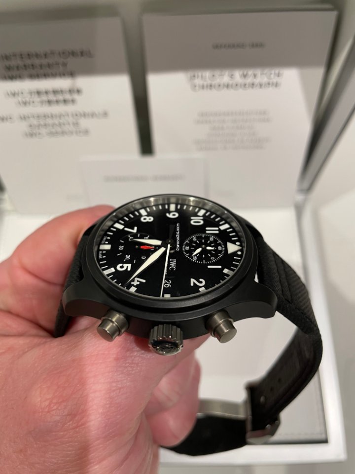 IMG_9081 IWC Pilot Chronograph Top Gun Mens watch Unisex Automatic Ceramic IW389001 Replica 5